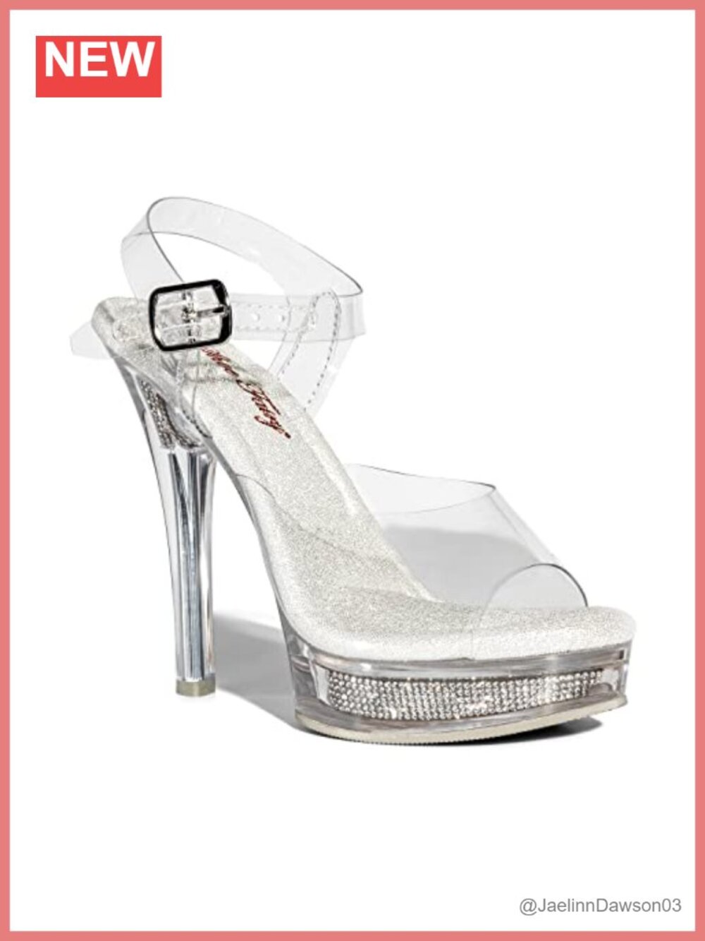 Clear Lucite Platform Bodybuilding Competition Heels 5 Inch Stiletto
